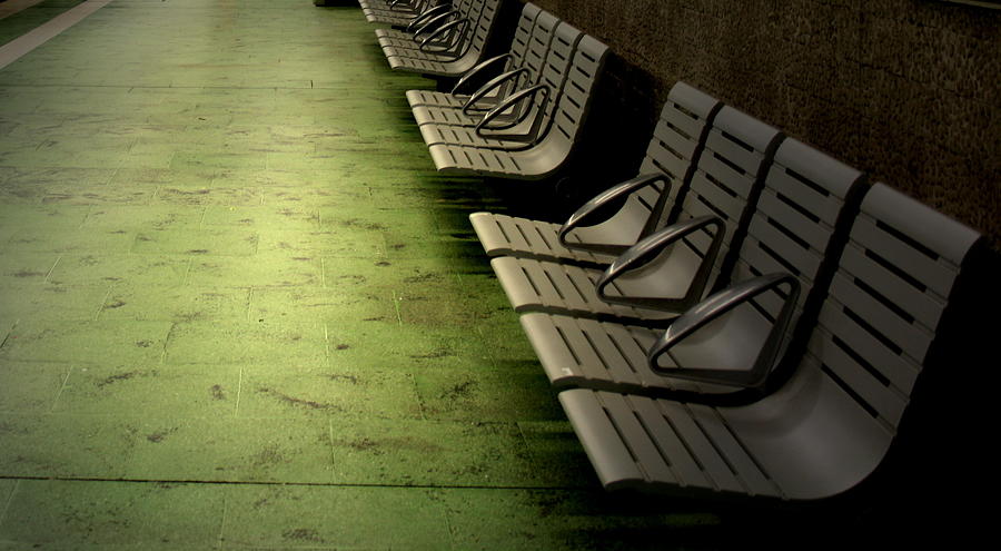 Empty Chair In Airport Metro Station Photograph by Enjoy! I´m Happy  For Every Smile My Pics May Cause