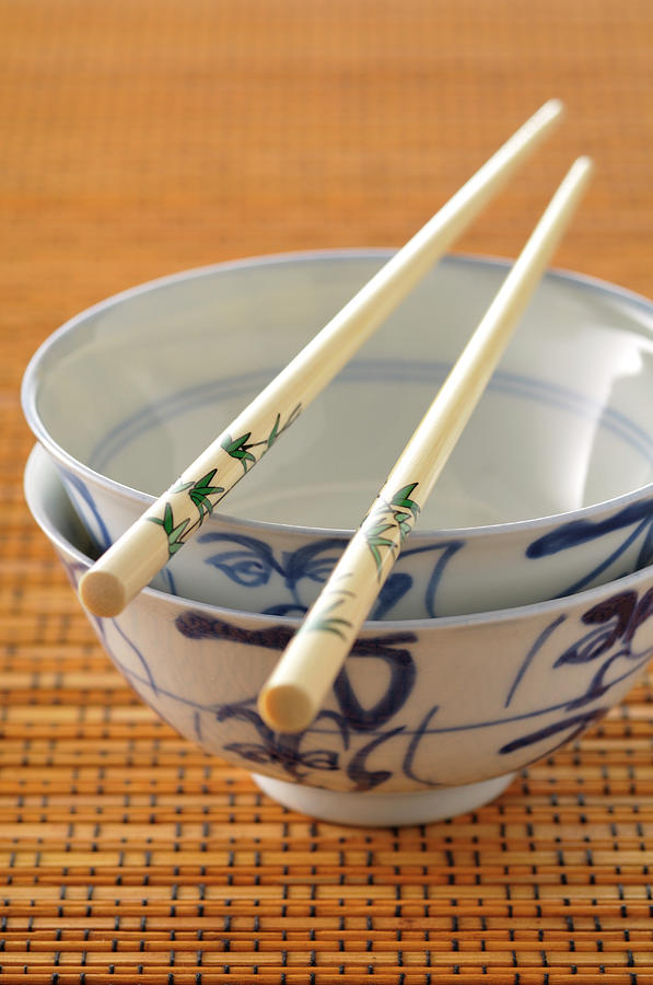 Empty Chinese Bowl And Chopsticks Photograph by Riou
