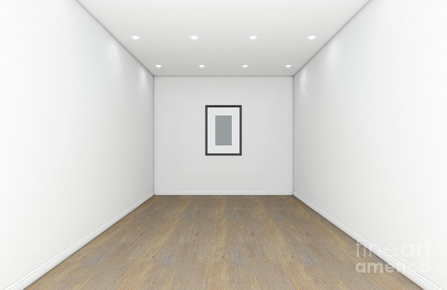 Empty Gallery Room And Picture Digital Art