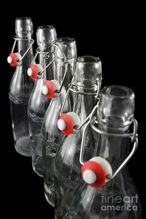 Empty glass bottle line Photograph by Gregory DUBUS