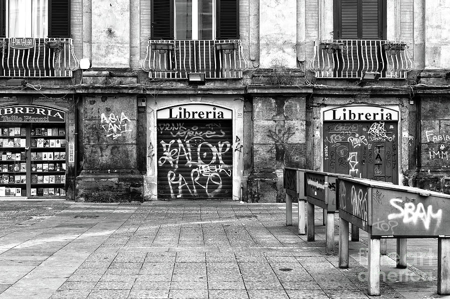 Empty Libreria at Piazza Dante Naples Photograph by John Rizzuto