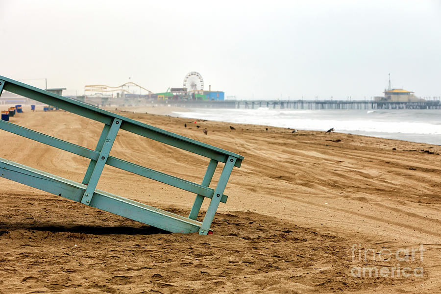 Empty Morning at Santa Monica Beach Photograph by John Rizzuto