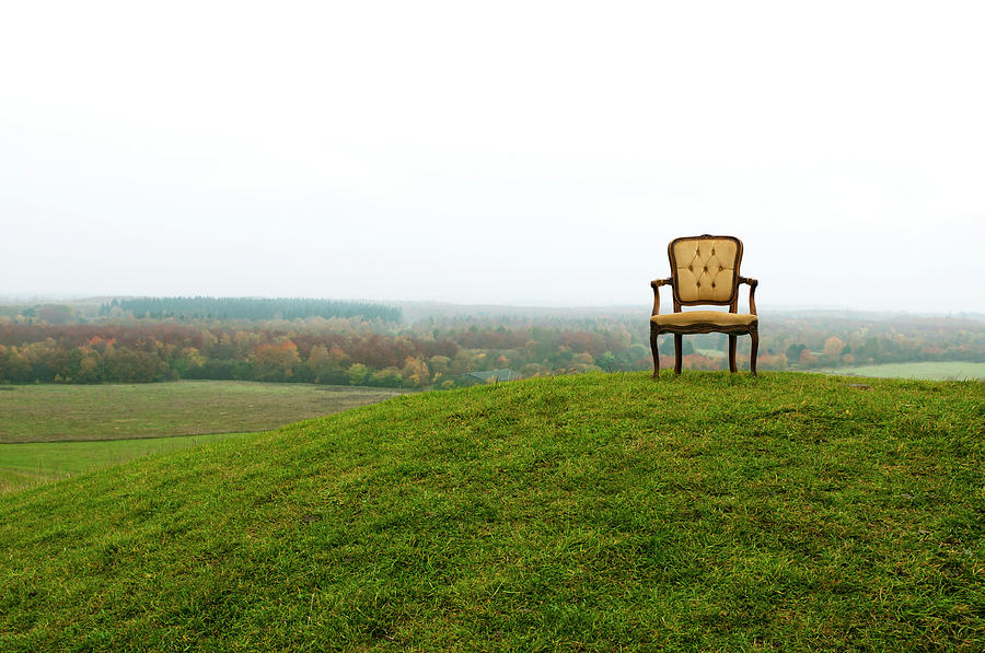 Empty Old Chair On Hill Photograph by Mikkelwilliam