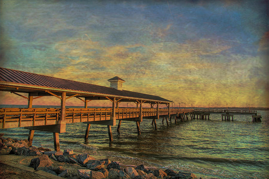 Empty Pier at Sunrise Photograph by Darryl Brooks
