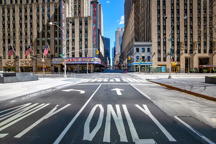 Empty Street In Midtown, Nyc Digital Art by Claudia Uripos