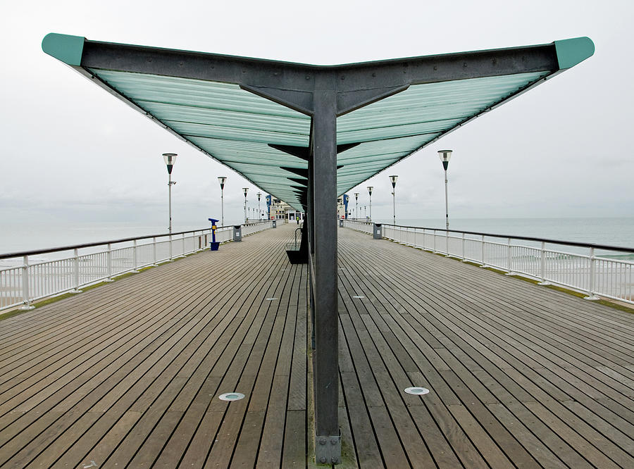 Empty Symmetrical Pier In Winter Photograph by Rosie Herbert Photography