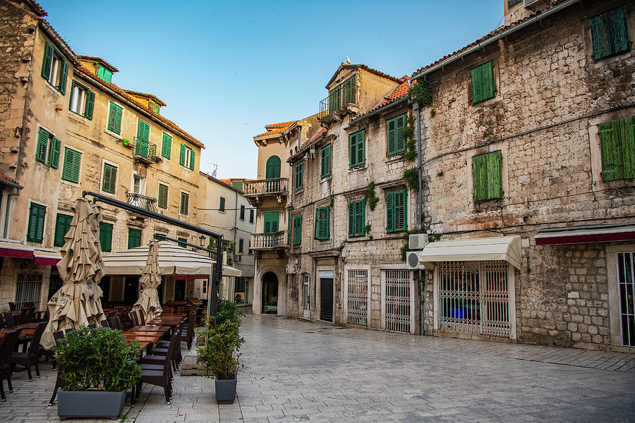 Empty Town Square In Split Photograph by Cavan Images - Pixels