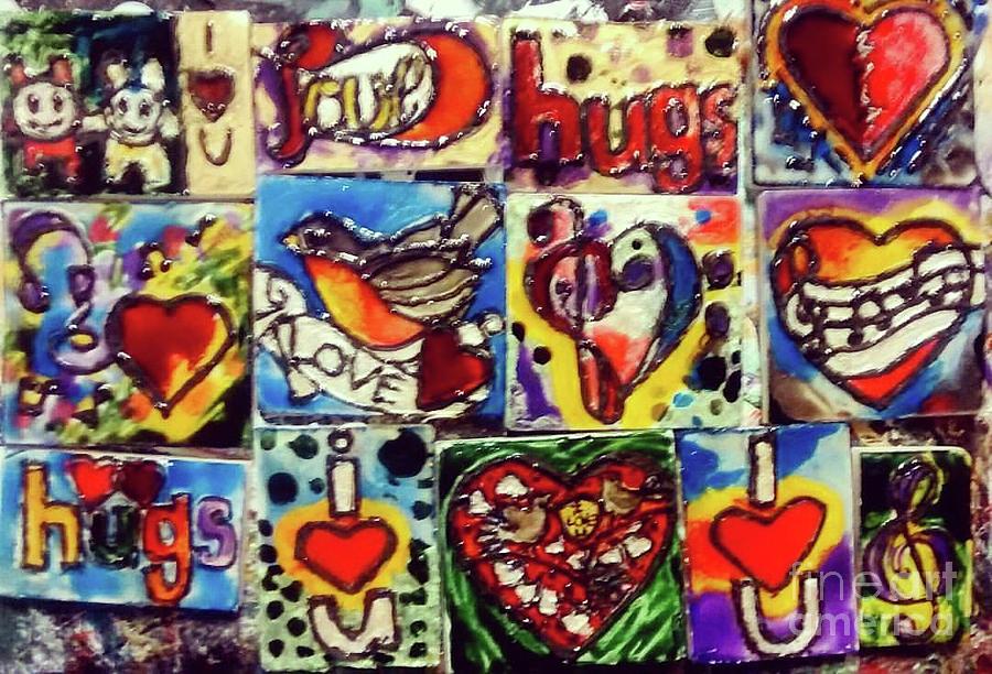 Enameled Valentine Fine Art Magnets Painting by Genevieve Esson