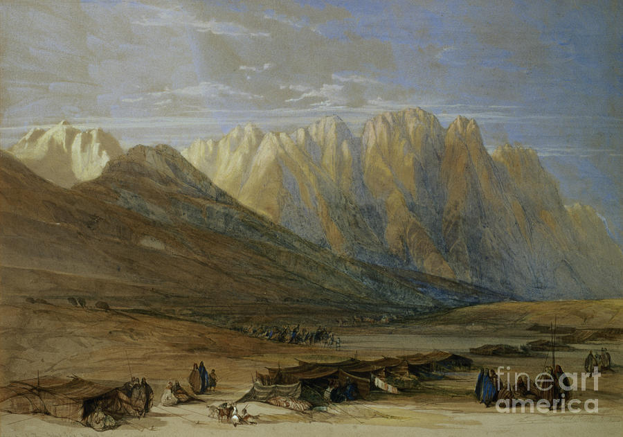 19th Century Photograph - Encampment Of The Tribe Of The Outad-said, Mount Sinai, 1839 by David Roberts
