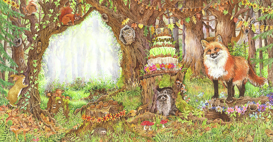 Animal Painting - Enchanted Woodland by Wendy Edelson