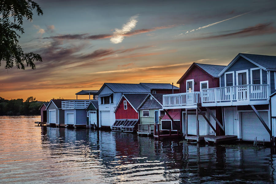 Enchanting Boathouse Sunset Photograph