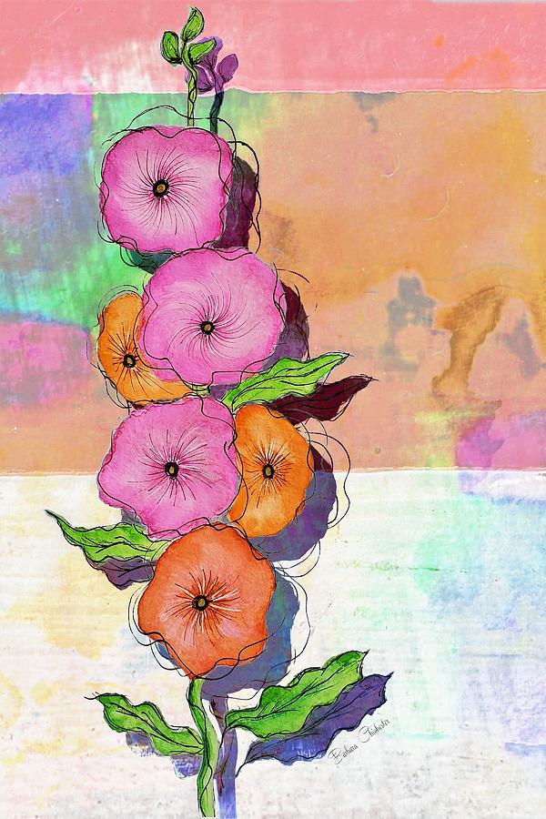 Enchantment of Hollyhocks Painting by Barbara Chichester