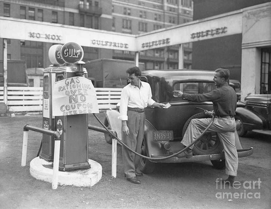 Transportation Photograph - End Of Gas Rationing by Bettmann