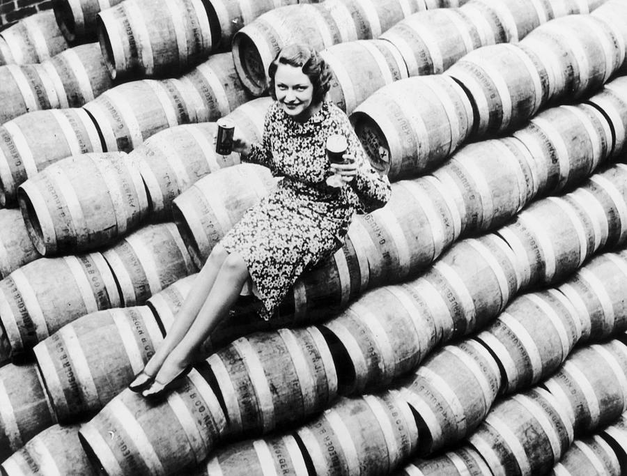 End Of Prohibition  Woman On Beer Photograph by Keystone-france