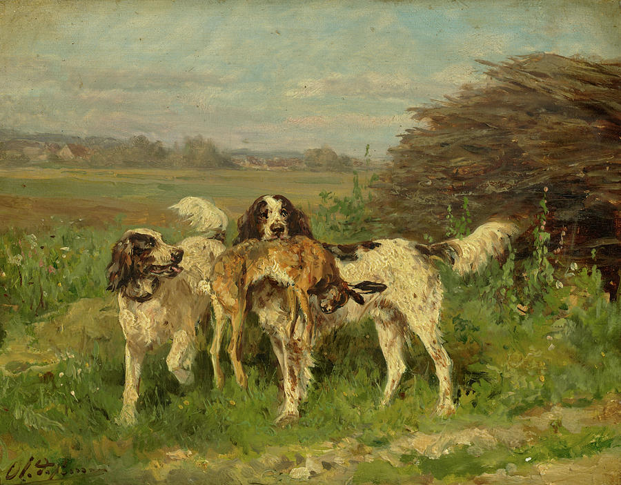 Penne Painting - End Of The Hunt by Charles-Olivier de Penne Penne Painting - End Of The Hunt by Charles-Olivier de Penne
