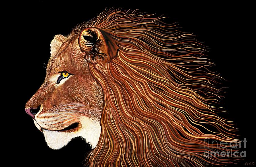 Endangered African Lion Digital Art
