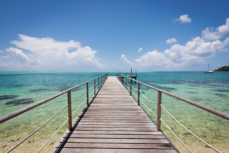 Endless Pier Into Lagoon Huahine Island Photograph by Mlenny