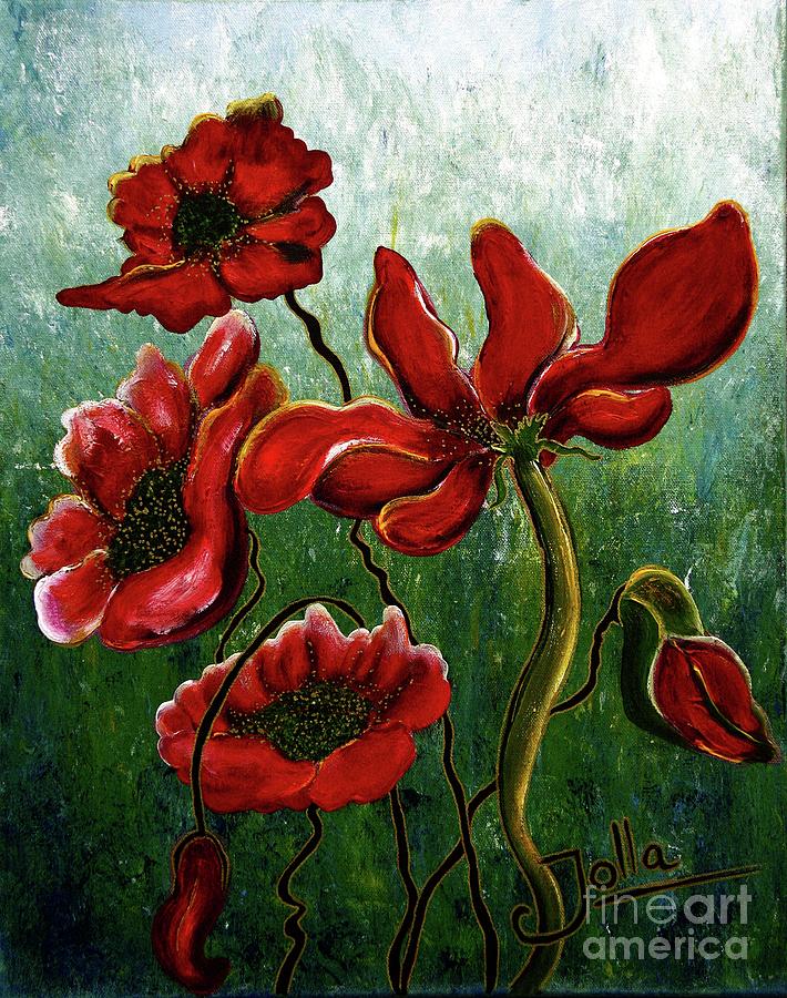Endless Poppy Love Painting by Jolanta Anna Karolska