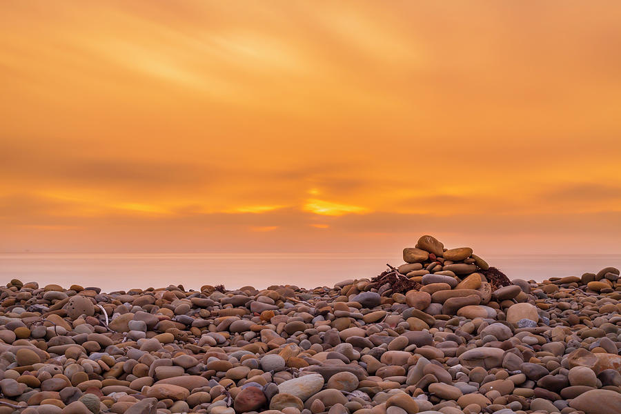 Orange Sky Photograph - Endless Rock Sunset by Chris Moyer