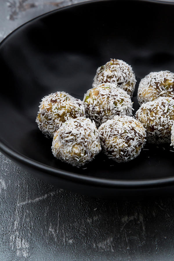 Energy Balls Made From Nuts, Fruit And Grated Coconut Photograph by Larissa Veronesi