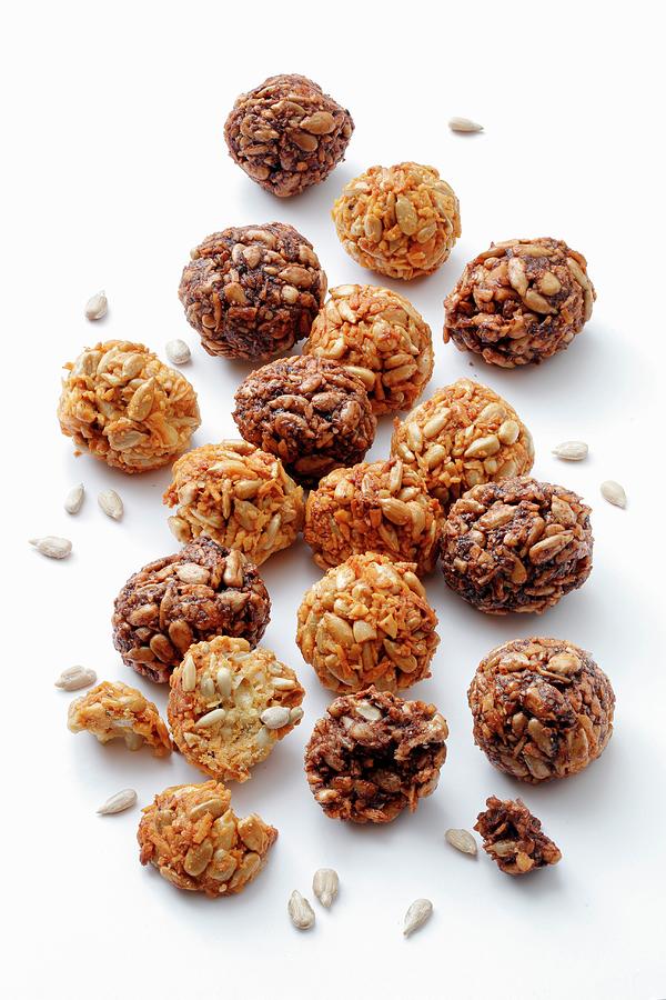 Energy Balls With Sunflower Seeds, Honey And Cocoa Photograph by Petr Gross