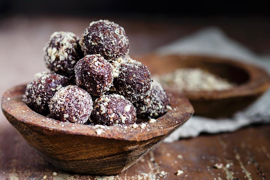 Energy Bites Made With Nuts, Cocoa And Coconut Oil Photograph by Susan Brooks-dammann