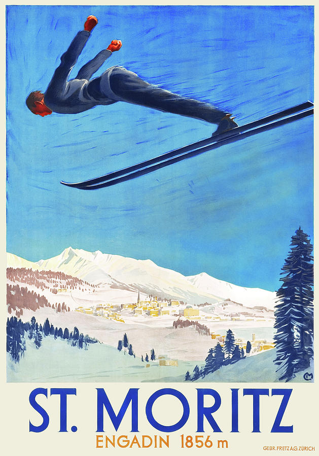 Engadin -- St. Moritz Painting by Carl Moos