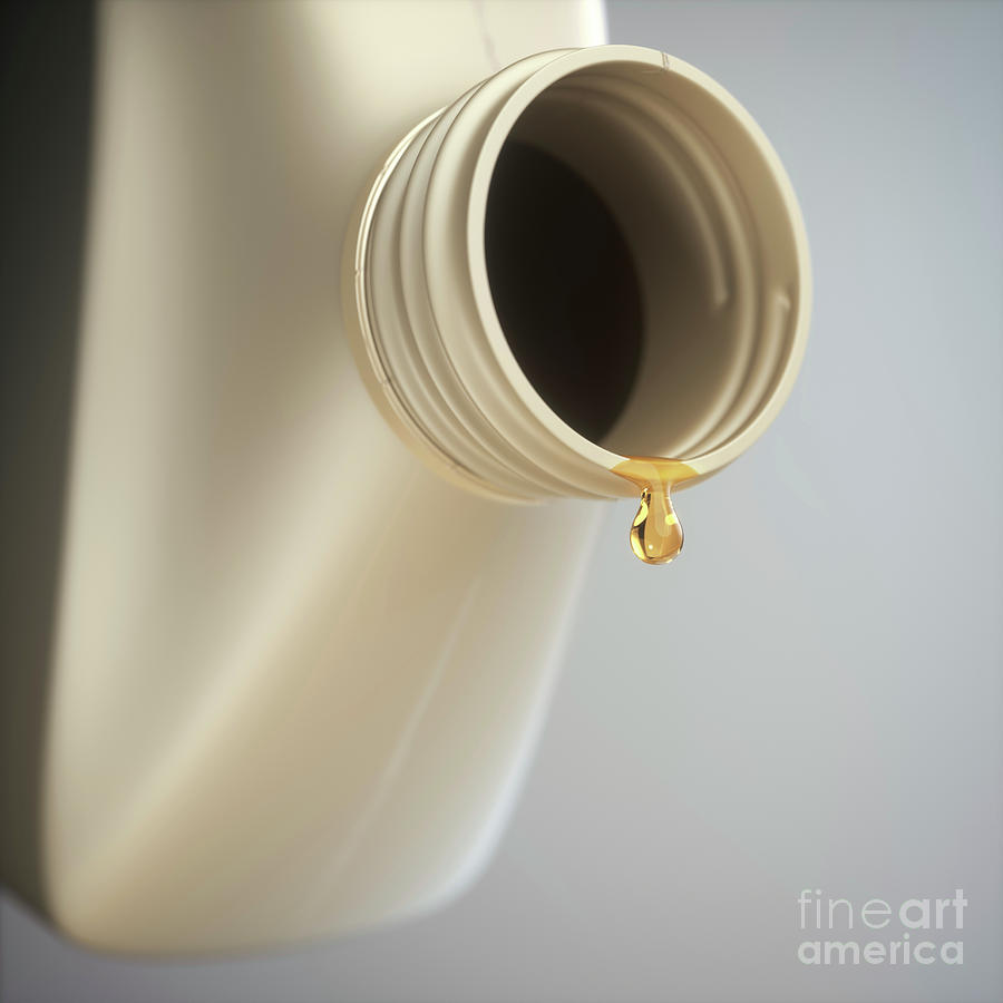 Engine Oil Dripping From A Bottle Photograph by Ktsdesign/science Photo Library