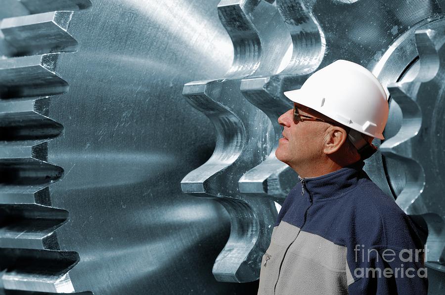 Engineer Studying Machinery Photograph by Science Photo Library Engineer Studying Machinery Photograph by Science Photo Library