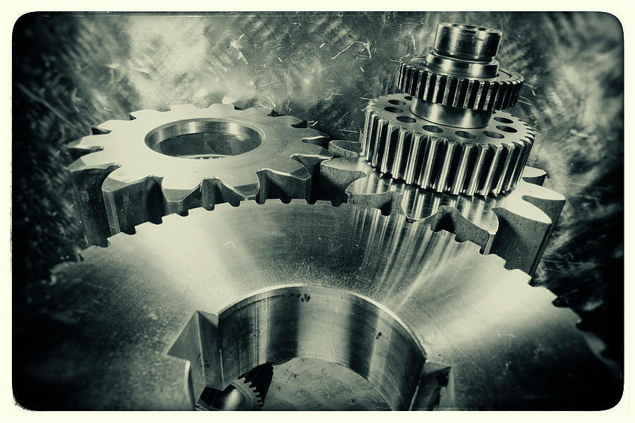 Tool Photograph - Engineering Parts With Gears And Cogs by Christian Lagereek