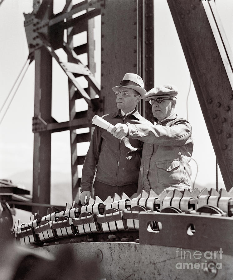 Engineers Surveying Golden Gate Bridge Photograph by Bettmann