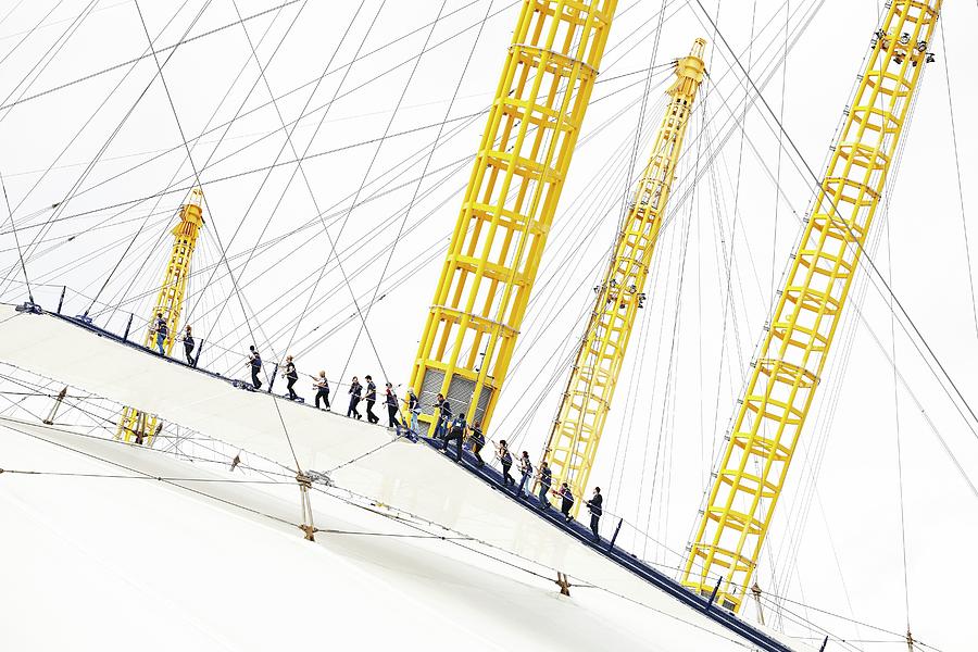 England, Great Britain, British Isles, London, Climbers On The Millennium Dome, O2 Arena Digital Art by Richard Taylor