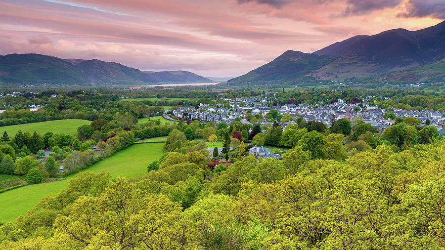 England, Great Britain, Lake District, Cumbria, Keswick, View From Castlehead Wood Viewpoint Digital Art by Sebastian Wasek