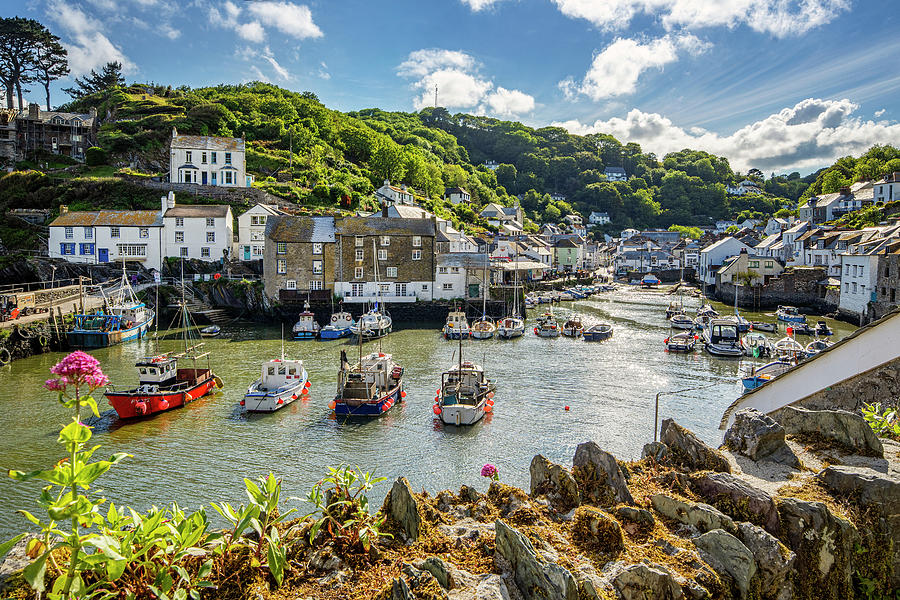 England, Harbor, Village Of Polperro Digital Art by Reinhard Schmid ...