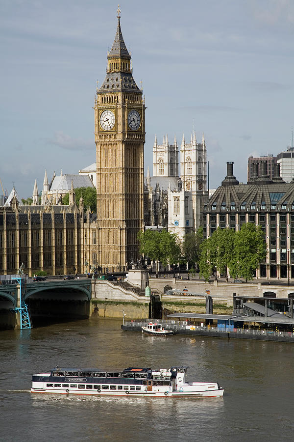 England, London, Big Ben And Thames Photograph by Jerry Driendl England, London, Big Ben And Thames Photograph by Jerry Driendl