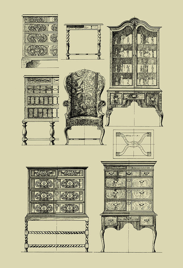 Premium Vector | Vintage baroque rococo furniture