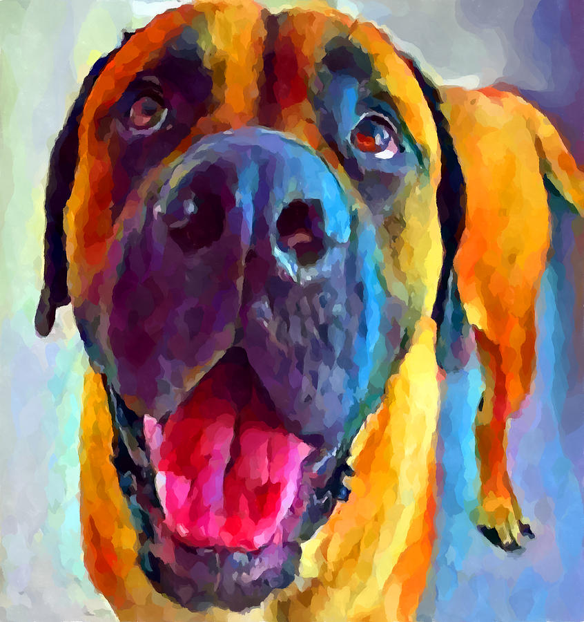 English Mastiff Painting by Chris Butler
