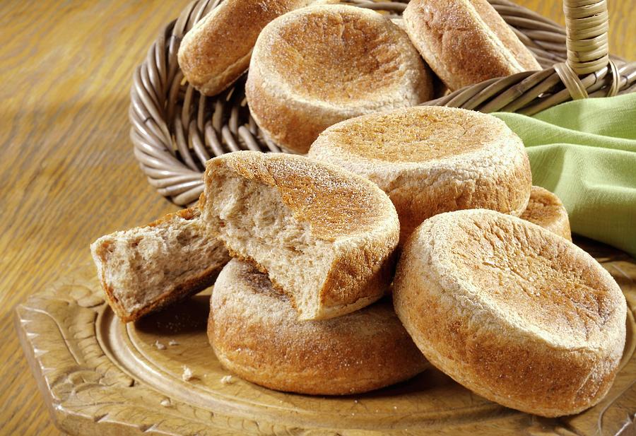 English Muffins Made With Wholemeal Flour Photograph by Stuart Macgregor