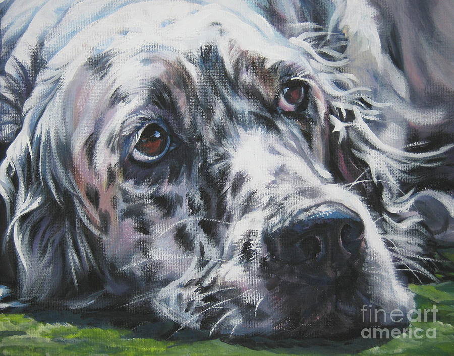 English Setter Dog Art Painting by Lee Ann Shepard