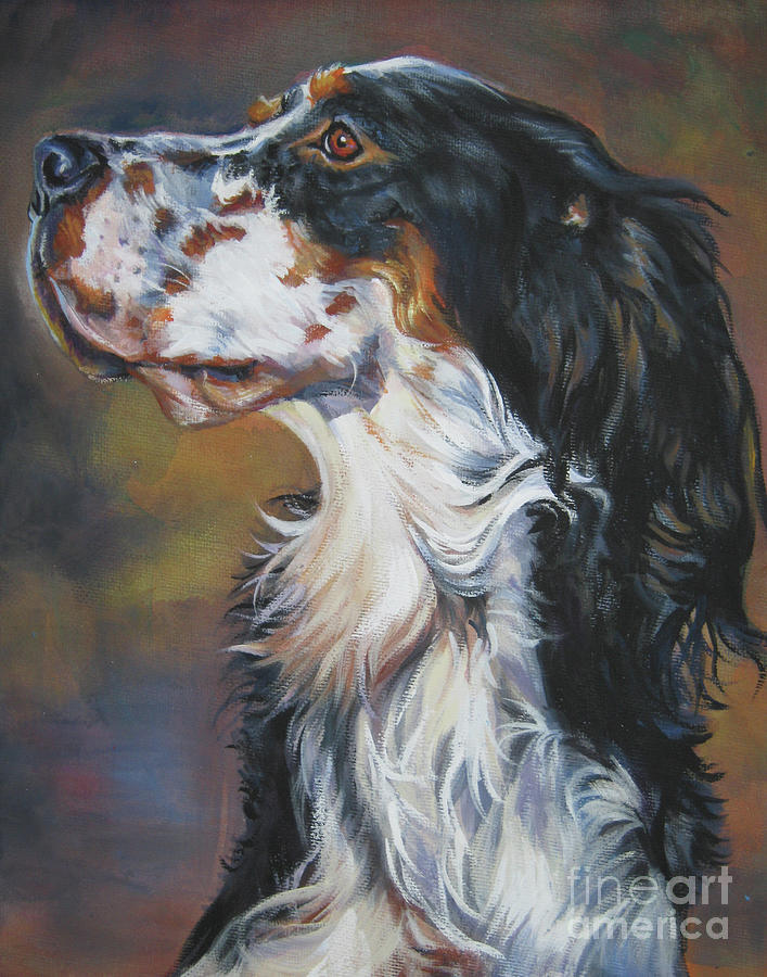 English Setter Tricolor Painting by Lee Ann Shepard