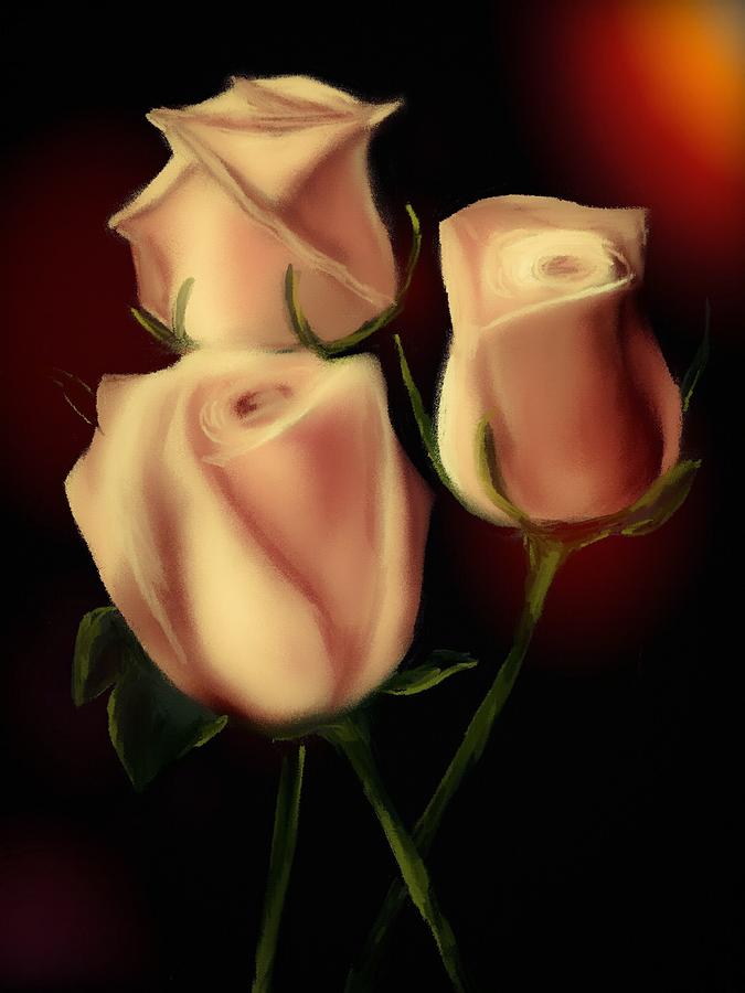 English Tea Roses Digital Art by Michele Koutris
