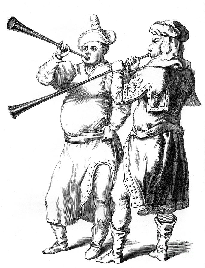 English Trumpeters, 1375 1849 Drawing by Print Collector