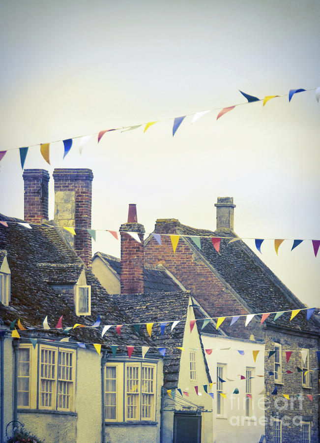 English Village Bunting Photograph by Jill Battaglia