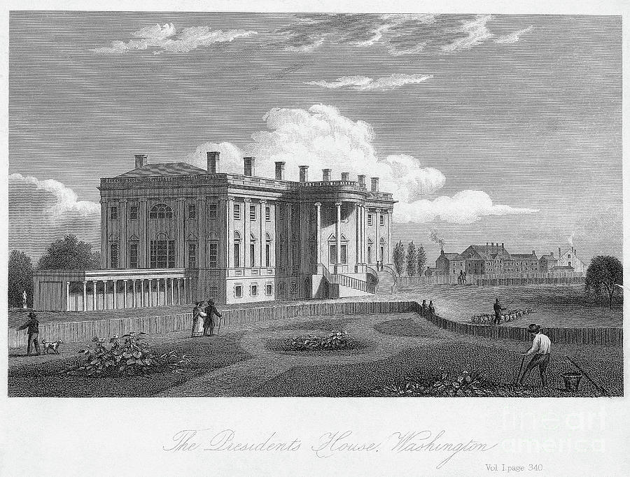Engraving, Corner View Of White House Photograph by Bettmann