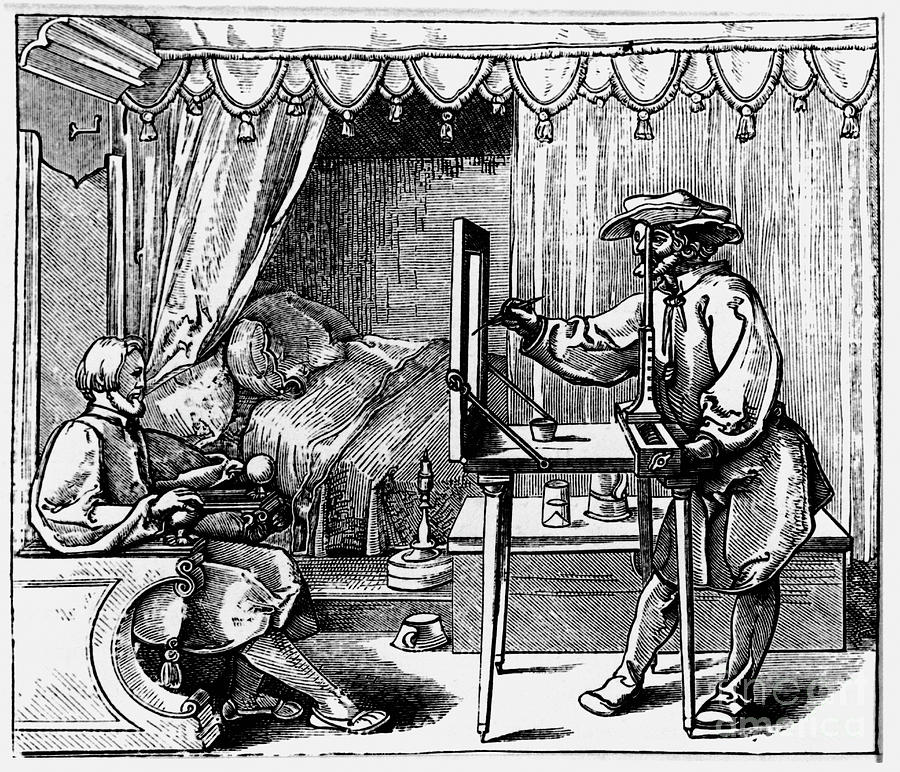 Engraving Of Durer Measuring Perspective For Art Photograph by Science Photo Library