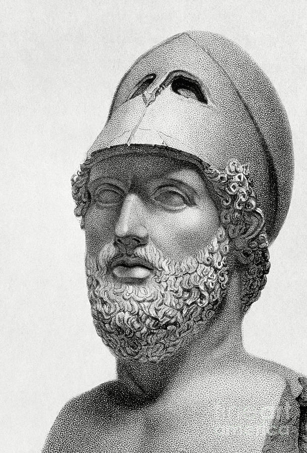 Engraving Of Marble Bust Of Greek Ruler Pericles Photograph by George Bernard/science Photo Library