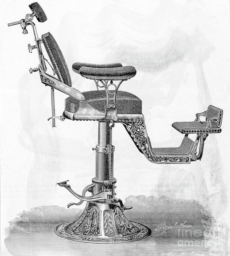 Engraving Of Old Dentists Chair Photograph by Bettmann