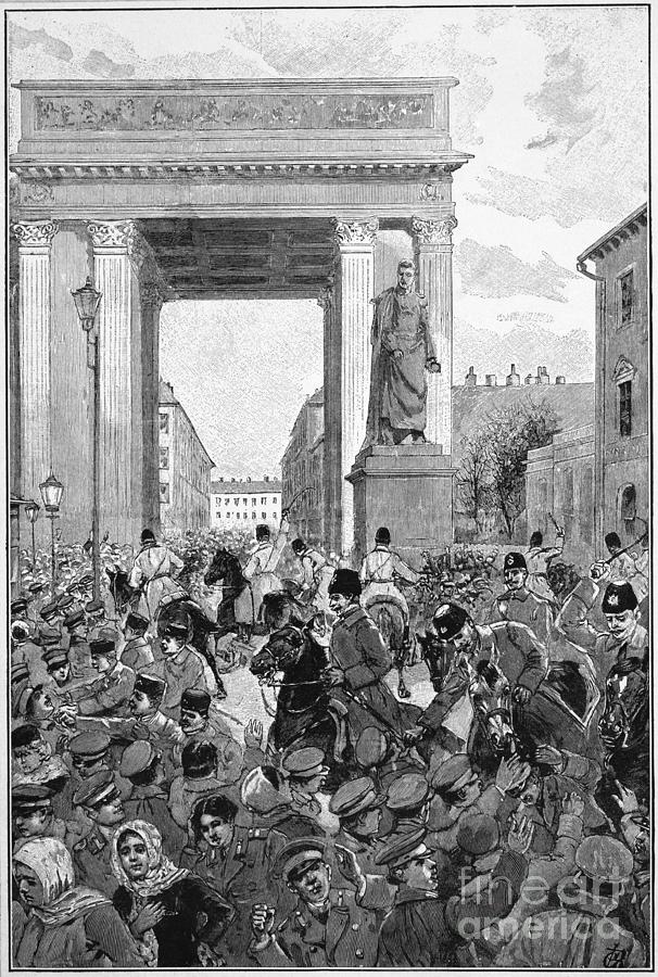 Engraving Of Police Charging A Crowd Photograph by Bettmann