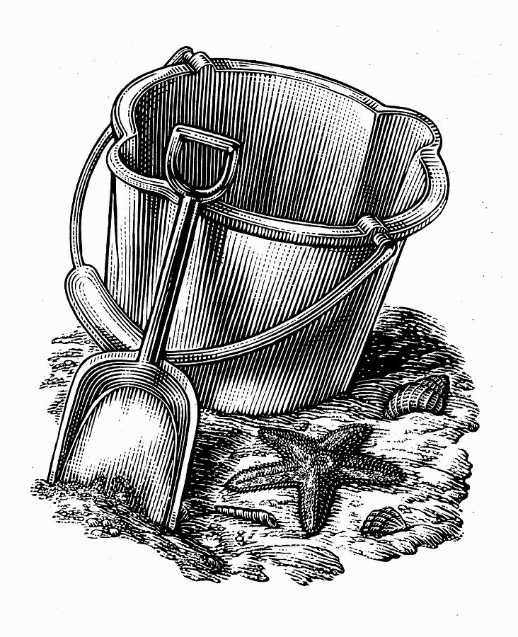 Engraving Of Seaside Bucket And Spade Photograph by Ikon Images