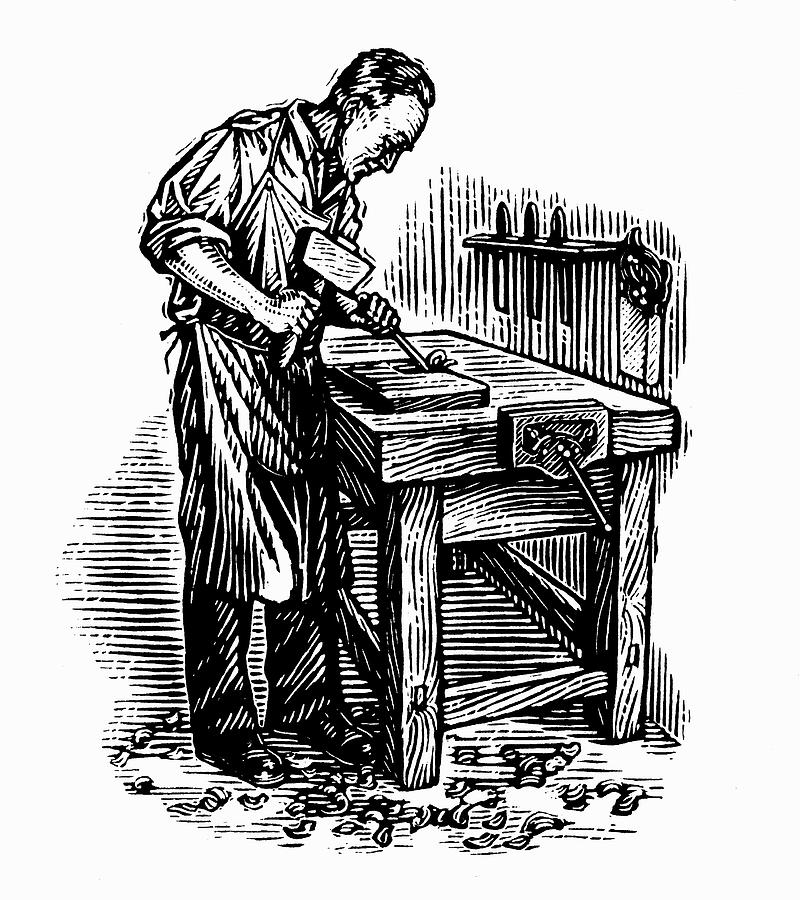 Engraving Of Skilled Carpenter Photograph by Ikon Images